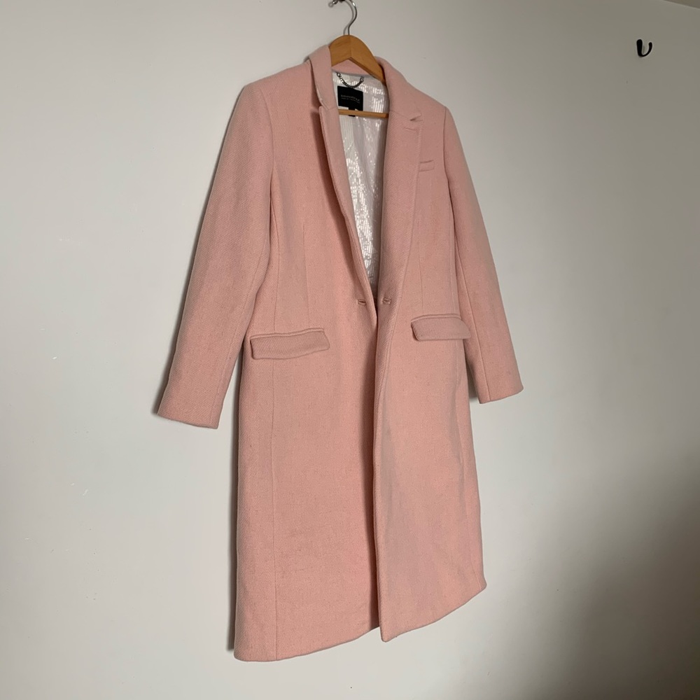 BANANA REPUBLIC Pink Wool Long Classic Coat